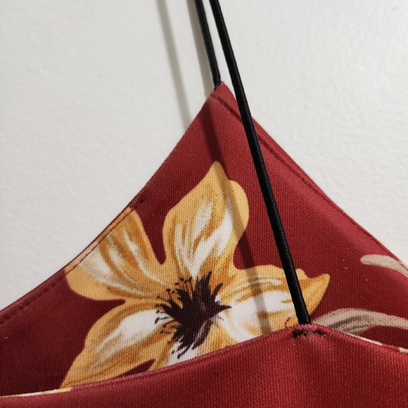 Floral Spaghetti Strap Top - Red and Yellow - Picture 4 of 5